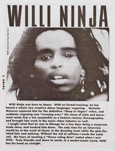 copy of an article on Willi Ninja