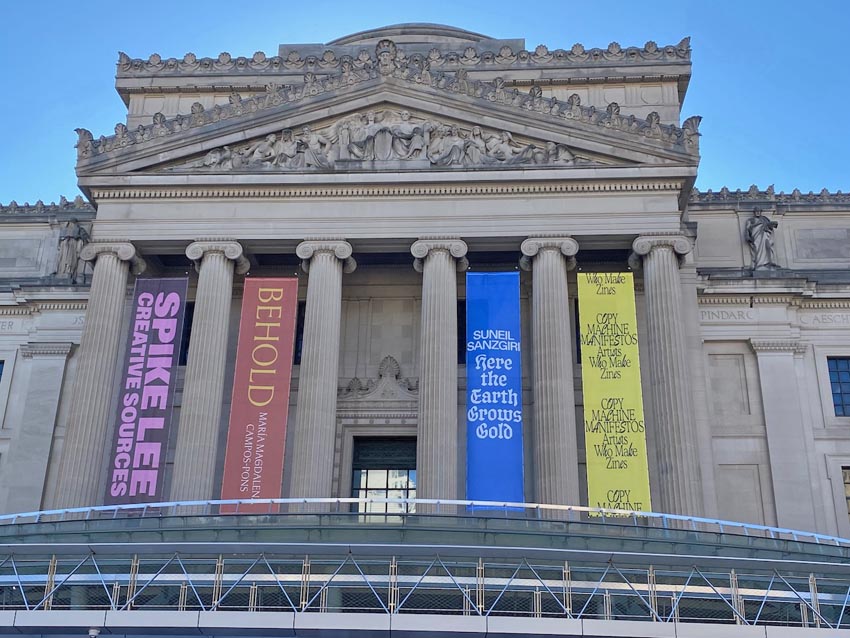 Museum entrance banners